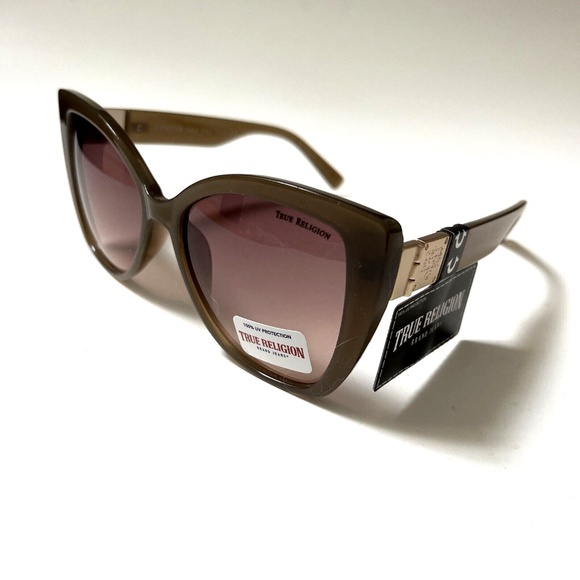 New Original TRUE RELIGION Cat Eye Sunglasses Green Acetate